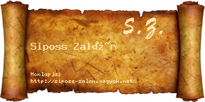 Siposs Zalán névjegykártya